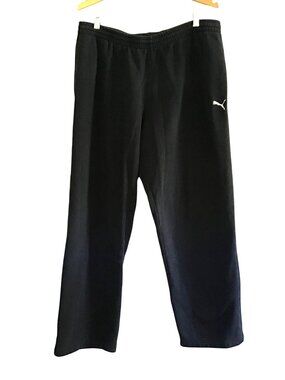 PUMA- MENS BLACK ELASTIC WAIST STRAIGHT LEG JOGGER'S SWEATPANTS SIZE LARGE